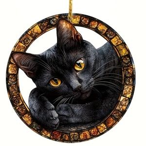 NIP! Absolutely Gorgeous Black Cat Small Sun Catcher / Wall Decor!